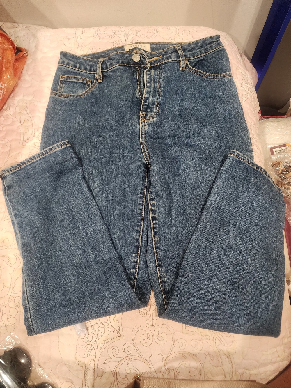 PacSun Men's Straight Fit Mid Blue Jeans